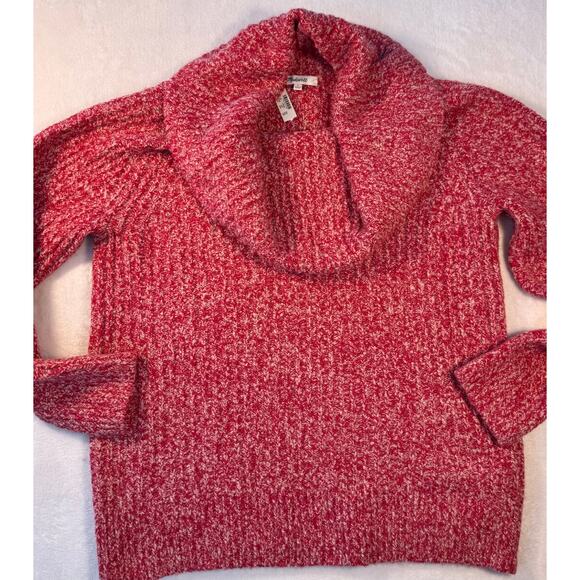 Madewell Red White Speckled Cowlneck Knit Sweater Pullover Jumper M NWT - Picture 5 of 9